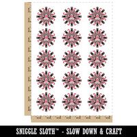 Tribal Native American Sun Face Haida Temporary Tattoo Water Resistant Fake Body Art Set Collection (1 Sheet)