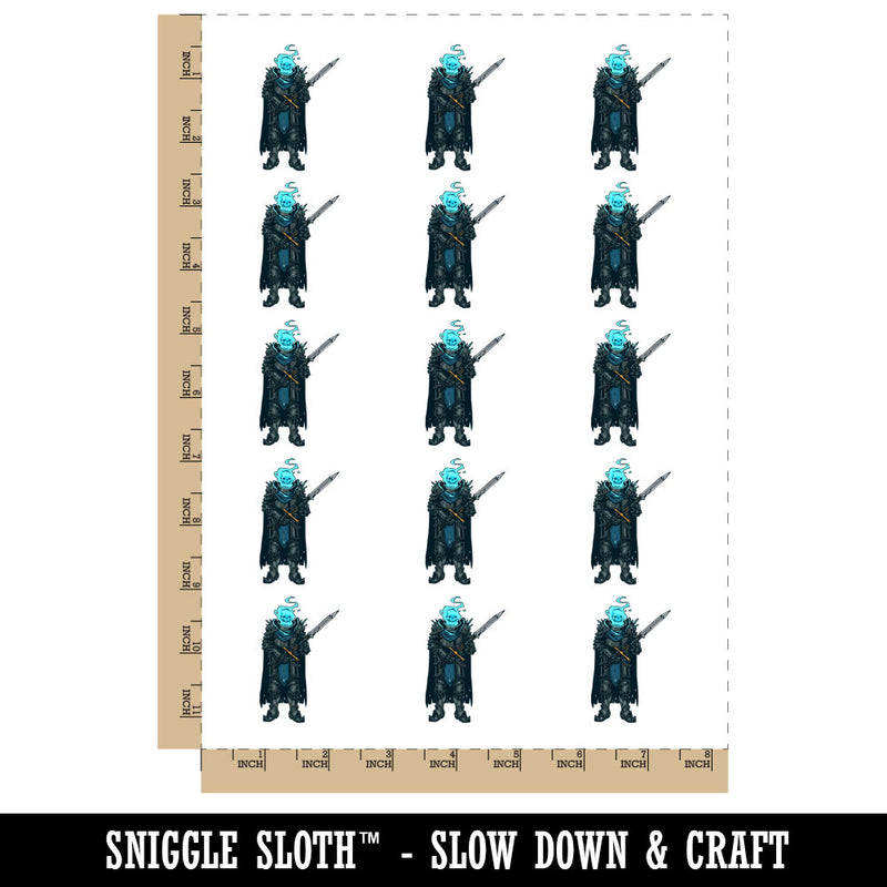 Wraith Revenant Skeleton Knight Monster Wight Temporary Tattoo Water Resistant Fake Body Art Set Collection (1 Sheet)
