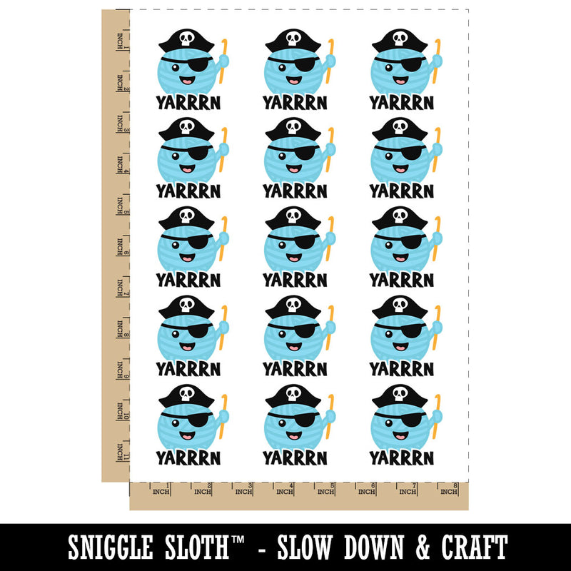 YARRRN Yarn Pirate Temporary Tattoo Water Resistant Fake Body Art Set Collection (1 Sheet)