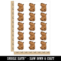 Zen Meditating Capybara Cartoon Rodent Temporary Tattoo Water Resistant Fake Body Art Set Collection (1 Sheet)