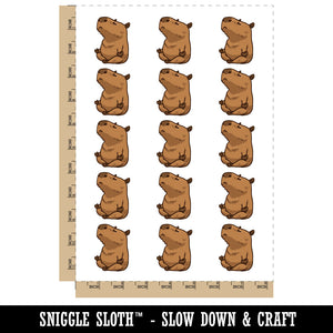 Zen Meditating Capybara Cartoon Rodent Temporary Tattoo Water Resistant Fake Body Art Set Collection (1 Sheet)