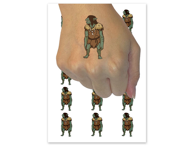 Troll Ugly Monster Fantasy Fairytale Creature Temporary Tattoo Water Resistant Fake Body Art Set Collection (1 Sheet)