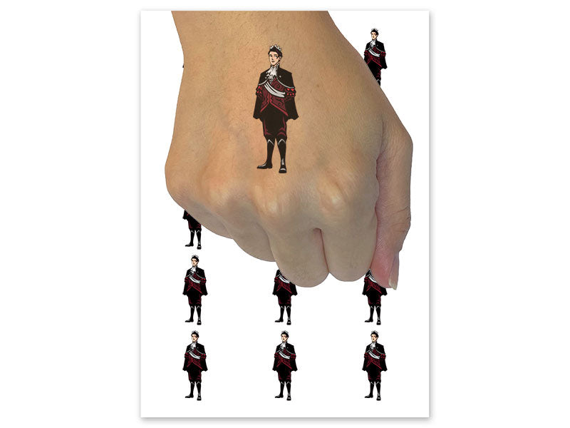 Fairytale Prince Nobility Medieval Fantasy Temporary Tattoo Water Resistant Fake Body Art Set Collection (1 Sheet)