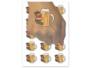 Beer Loving Little Man Octoberfest Mug Temporary Tattoo Water Resistant Fake Body Art Set Collection (1 Sheet)