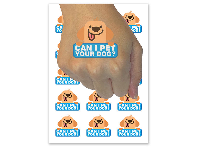 Can I Pet Your Dog Funny Labrador Retriever Temporary Tattoo Water Resistant Fake Body Art Set Collection (1 Sheet)