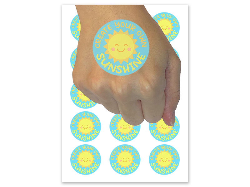Create Your Own Sunshine Temporary Tattoo Water Resistant Fake Body Art Set Collection (1 Sheet)