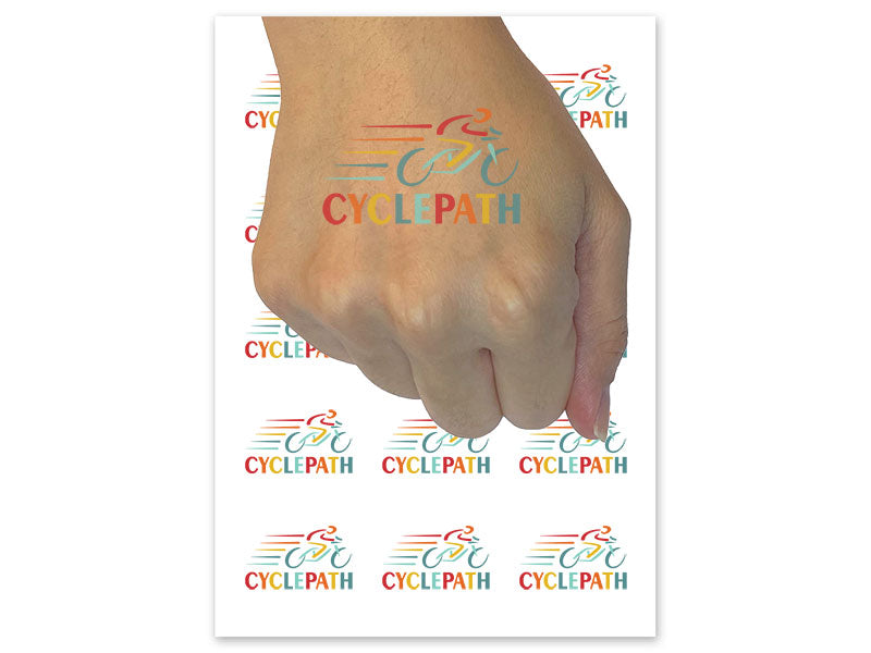 Cyclepath Bike Riding Cycling Temporary Tattoo Water Resistant Fake Body Art Set Collection (1 Sheet)