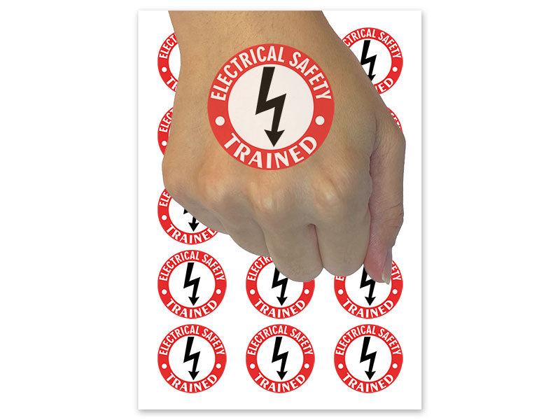 Electrical Safety Trained Professional Electrician Temporary Tattoo Water Resistant Fake Body Art Set Collection