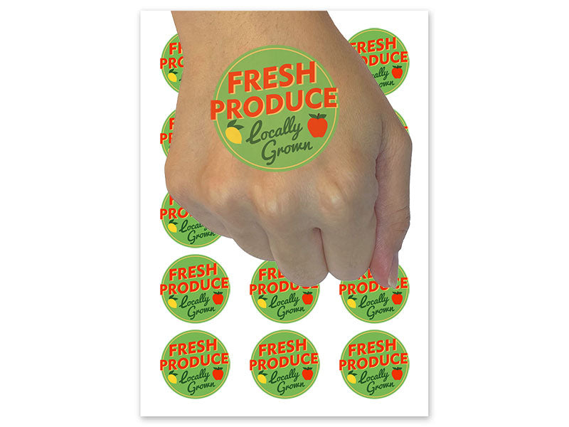 Fresh Produce Locally Grown Farm Fruit Groceries Temporary Tattoo Water Resistant Fake Body Art Set Collection