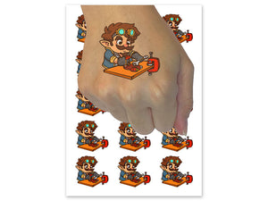 Gnome Artificer Engineer Mechanic Fantasy Character Temporary Tattoo Water Resistant Fake Body Art Set Collection