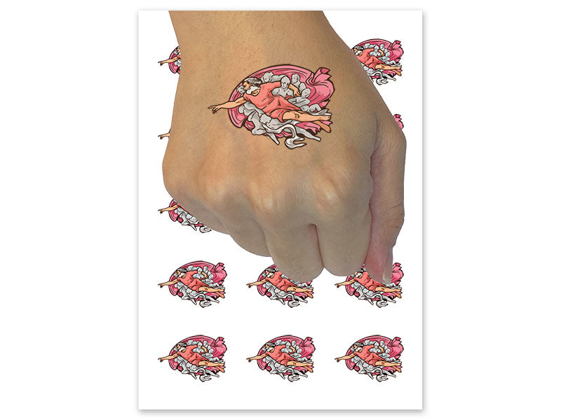 God Pointing Michelangelo Painting Fine Art Temporary Tattoo Water Resistant Fake Body Art Set Collection (1 Sheet)