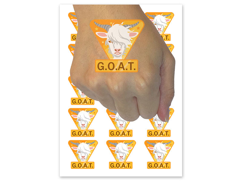 Greatest of All Time Handsome Goat Temporary Tattoo Water Resistant Fake Body Art Set Collection (1 Sheet)