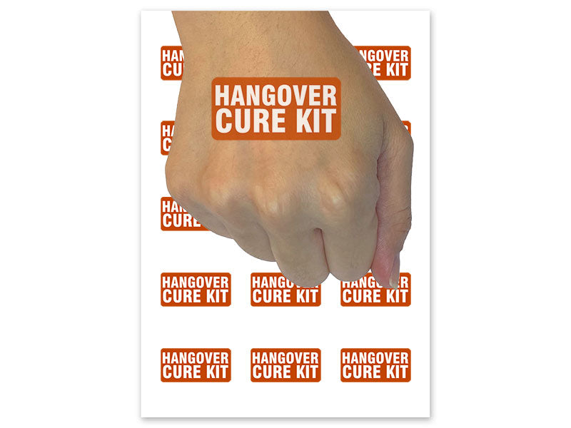 Hangover Cure Kit Temporary Tattoo Water Resistant Fake Body Art Set Collection (1 Sheet)