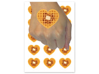 Heart Waffle Breakfast with Butter and Maple Syrup Temporary Tattoo Water Resistant Fake Body Art Set Collection