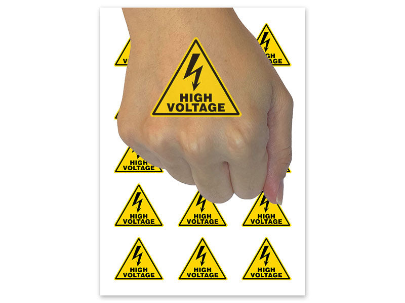 High Voltage Electricity Danger Shock Sign Temporary Tattoo Water Resistant Fake Body Art Set Collection (1 Sheet)