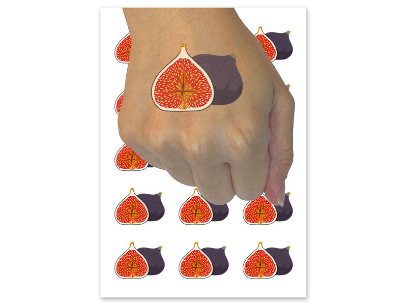 Juicy Open Fig Fruit Seeds Temporary Tattoo Water Resistant Fake Body Art Set Collection (1 Sheet)