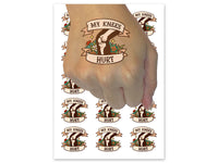 My Knees Hurt Old Bones Funny Temporary Tattoo Water Resistant Fake Body Art Set Collection (1 Sheet)