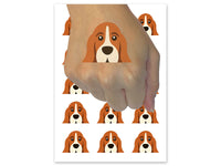 Peeking Basset Hound Dog Temporary Tattoo Water Resistant Fake Body Art Set Collection (1 Sheet)