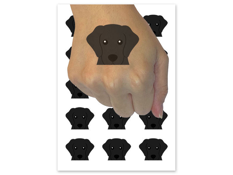 Peeking Black Labrador Retiever Dog Temporary Tattoo Water Resistant Fake Body Art Set Collection (1 Sheet)