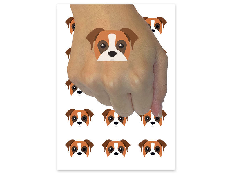 Peeking Boxer Dog Temporary Tattoo Water Resistant Fake Body Art Set Collection (1 Sheet)