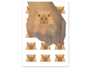 Peeking Capybara Temporary Tattoo Water Resistant Fake Body Art Set Collection (1 Sheet)