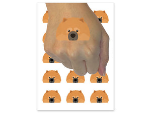 Peeking Chow Chow Dog Temporary Tattoo Water Resistant Fake Body Art Set Collection (1 Sheet)