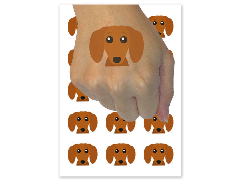 Peeking Dachshund Wiener Dog Temporary Tattoo Water Resistant Fake Body Art Set Collection (1 Sheet)