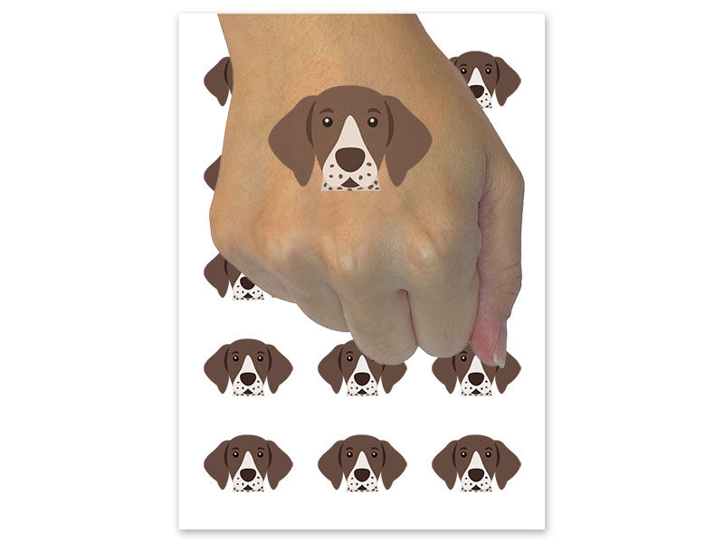 Peeking German Shorthaired Pointer Dog Temporary Tattoo Water Resistant Fake Body Art Set Collection (1 Sheet)