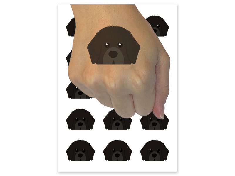 Peeking Newfoundland Newfie Dog Temporary Tattoo Water Resistant Fake Body Art Set Collection (1 Sheet)