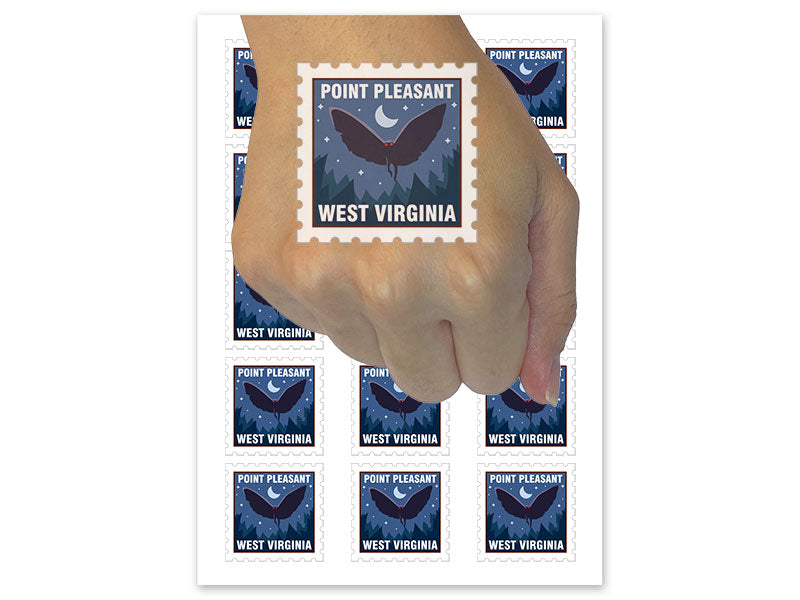 Point Pleasant West Virginia Mothman Cryptid Destination Temporary Tattoo Water Resistant Fake Body Art Set Collection