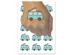 Pop Top Camper Van Temporary Tattoo Water Resistant Fake Body Art Set Collection (1 Sheet)