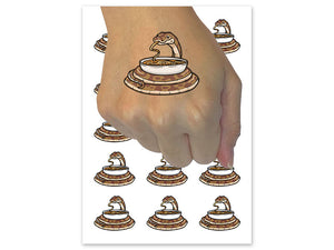 Python Snake Enjoying Ramen Noodles Temporary Tattoo Water Resistant Fake Body Art Set Collection (1 Sheet)