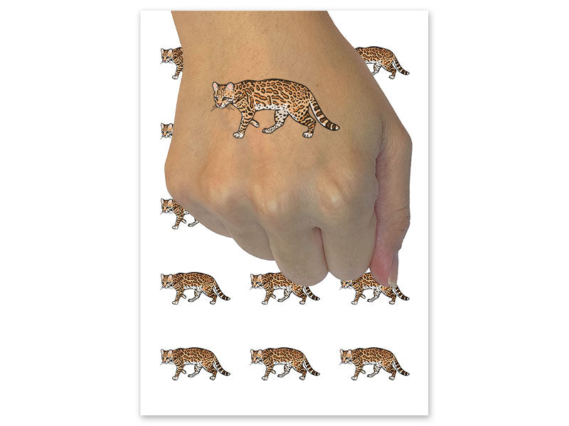 Realistic Ocelot Wild Cat Spots Temporary Tattoo Water Resistant Fake Body Art Set Collection (1 Sheet)