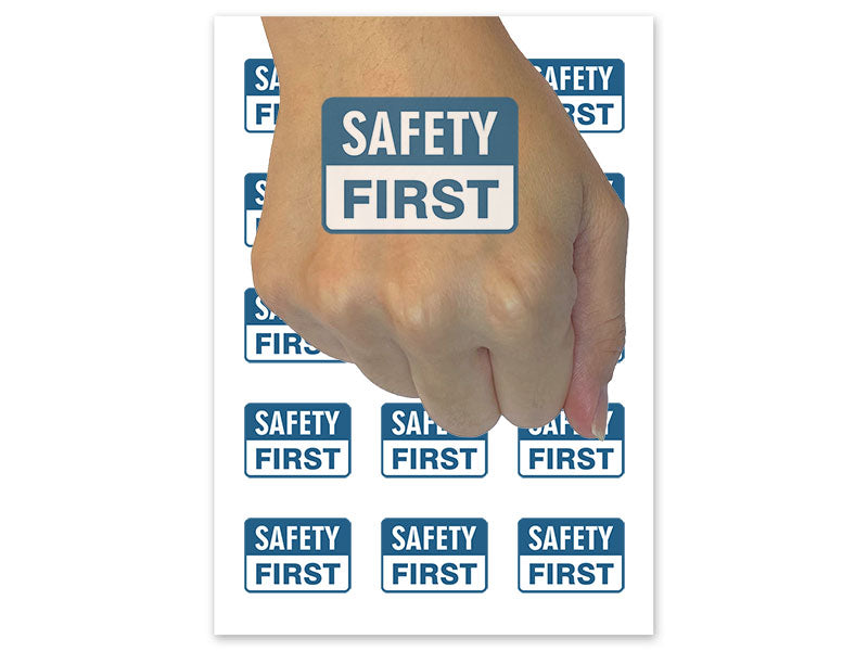Safety First Professional Job Sign Temporary Tattoo Water Resistant Fake Body Art Set Collection (1 Sheet)