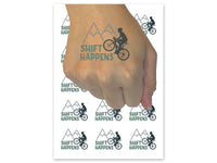 Shift Happens Bike Cycling Temporary Tattoo Water Resistant Fake Body Art Set Collection (1 Sheet)