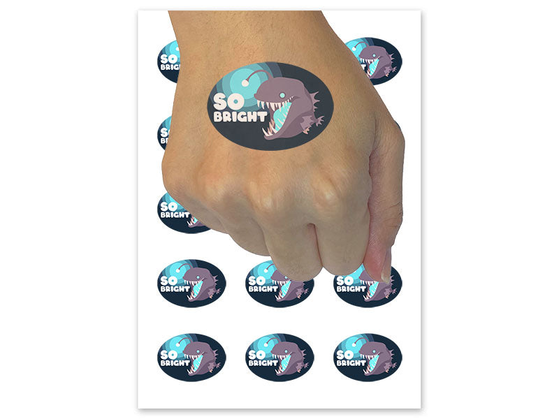So Bright Smart Angler Fish School Compliment Temporary Tattoo Water Resistant Fake Body Art Set Collection (1 Sheet)