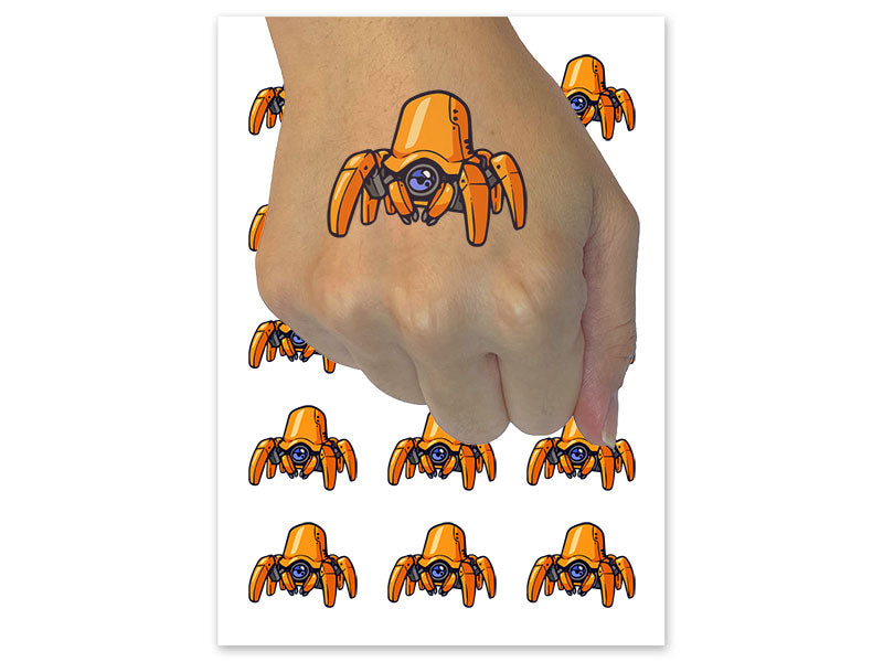 Spider Crab Robot Drone Sci Fi Temporary Tattoo Water Resistant Fake Body Art Set Collection (1 Sheet)