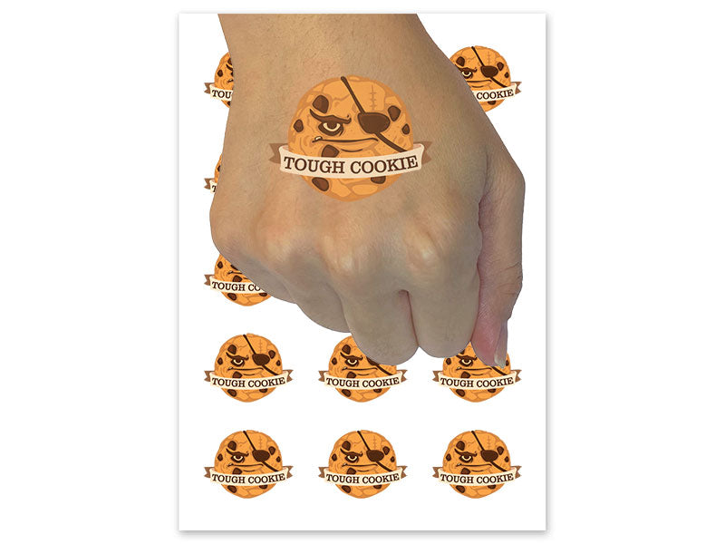 Tough Cookie Many Chocolate Chip Cookie Temporary Tattoo Water Resistant Fake Body Art Set Collection (1 Sheet)