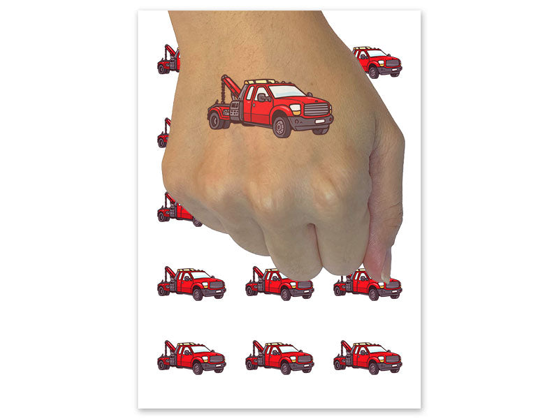 Tow Truck Recovery Impound Towing Vehicle Wrecker Temporary Tattoo Water Resistant Fake Body Art Set Collection