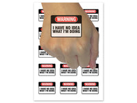 Warning No Idea What I'm Doing Temporary Tattoo Water Resistant Fake Body Art Set Collection (1 Sheet)