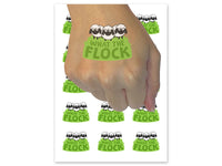 What the Flock Sheep Temporary Tattoo Water Resistant Fake Body Art Set Collection (1 Sheet)