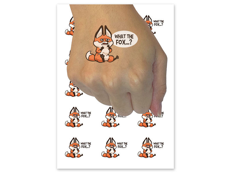 What the Fox Confused Disgusted Reaction Temporary Tattoo Water Resistant Fake Body Art Set Collection (1 Sheet)
