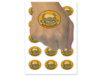 Whatever Indifferent Flipped Turtle Funny Temporary Tattoo Water Resistant Fake Body Art Set Collection (1 Sheet)