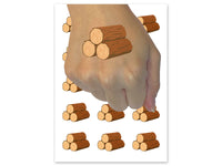 Wood Logs Lumber Pile Trees Temporary Tattoo Water Resistant Fake Body Art Set Collection (1 Sheet)