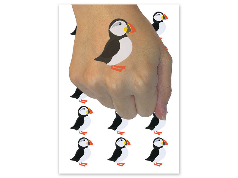 Atlantic Puffin Bird Temporary Tattoo Water Resistant Fake Body Art Set Collection (1 Sheet)