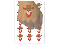 Bandit Outlaw Skull Cowboy Temporary Tattoo Water Resistant Fake Body Art Set Collection (1 Sheet)