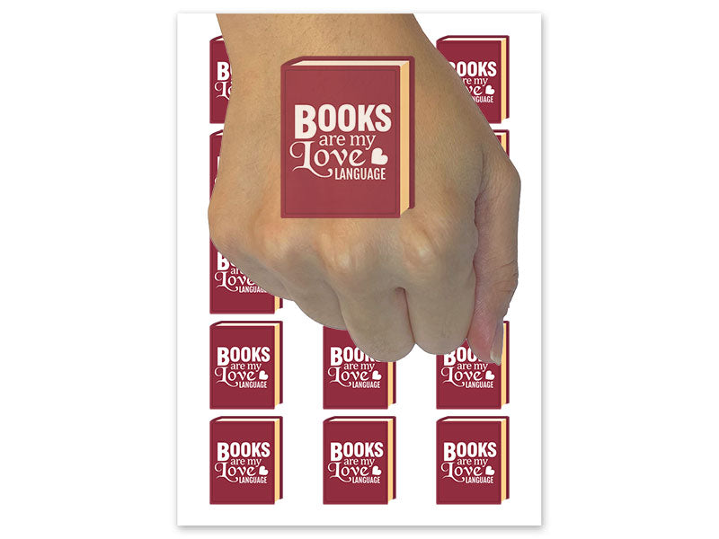 Books Are My Love Language Romance Temporary Tattoo Water Resistant Fake Body Art Set Collection (1 Sheet)