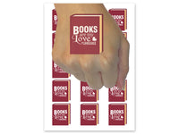 Books Are My Love Language Romance Temporary Tattoo Water Resistant Fake Body Art Set Collection (1 Sheet)