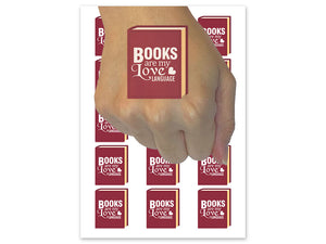 Books Are My Love Language Romance Temporary Tattoo Water Resistant Fake Body Art Set Collection (1 Sheet)
