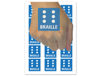 Braille Symbol Blind Visually Impaired Accessibility Disability Temporary Tattoo Water Resistant Fake Body Art Set